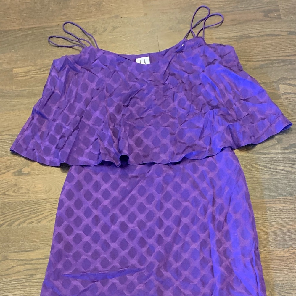 Halston Heritage Purple Silk Dress